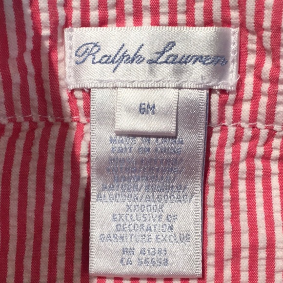 Ralph Lauren Girl's Seersucker Striped Summer Dress 6-Months - Picture 4 of 5